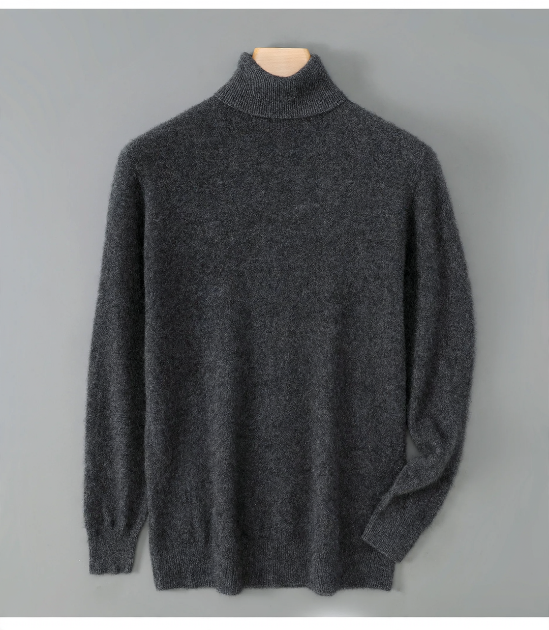 Herren-Wollpullover, Rollkragen, lockere Passform
