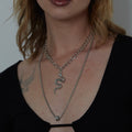 Large Silver Snake & Ring Layered Necklace Set | Shop Nory