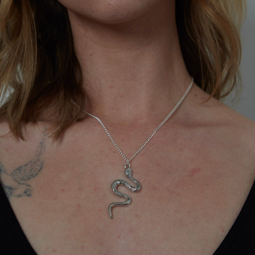 Silver Gothic Python Charm Necklace | Shop Nory