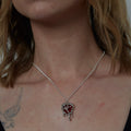 Silber Rote Harz Schmelzendes Herz Charm Halskette | Shop Nory