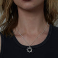 Silver Sacred Flaming Black Heart Charm Necklace | Shop Nory
