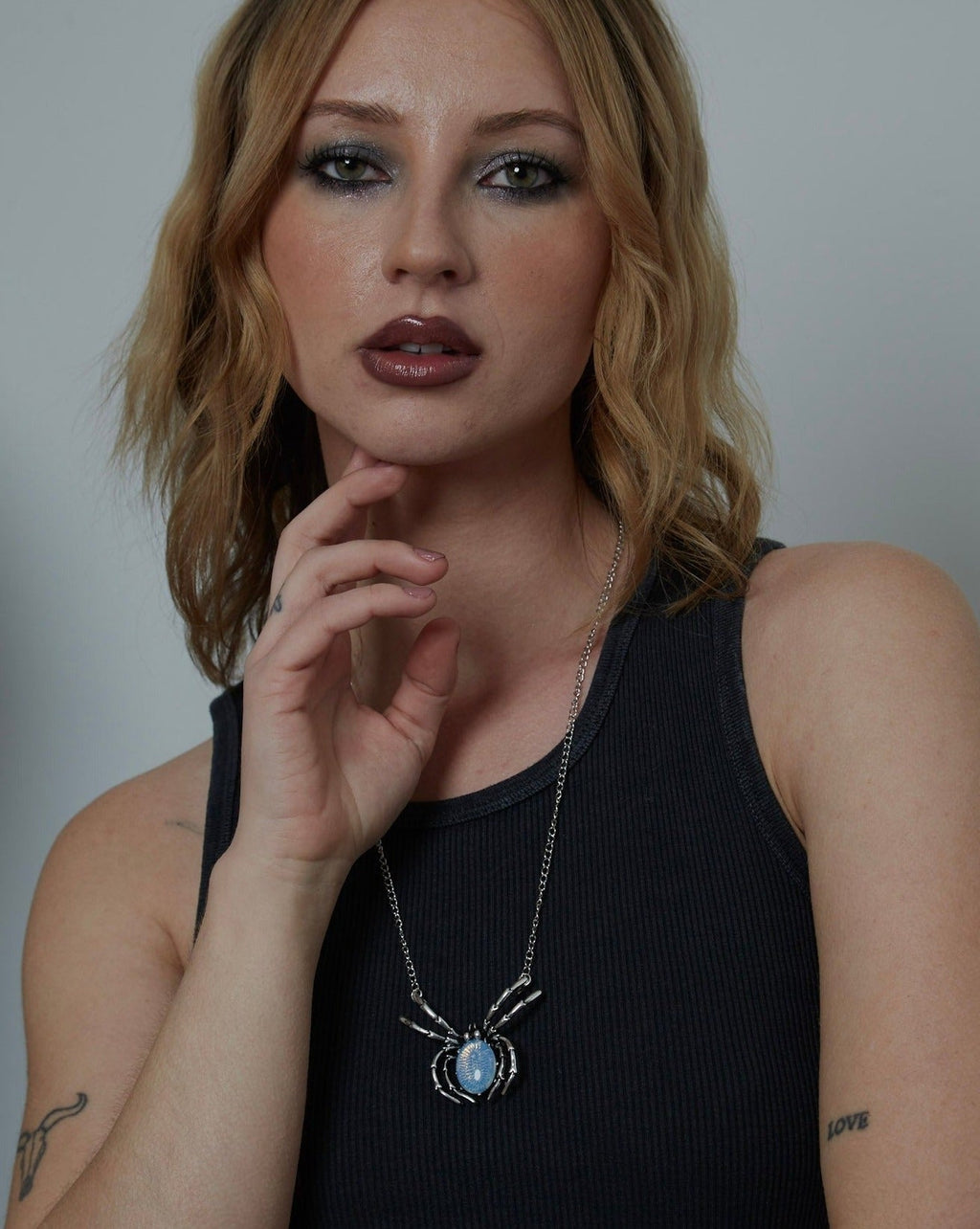 Silver Opal Spider Charm Necklace | Shop Nory