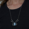 Silver Opal Spider Charm Necklace | Shop Nory