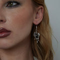 Silver Black Resin Melting Heart Charm Earrings | Shop Nory