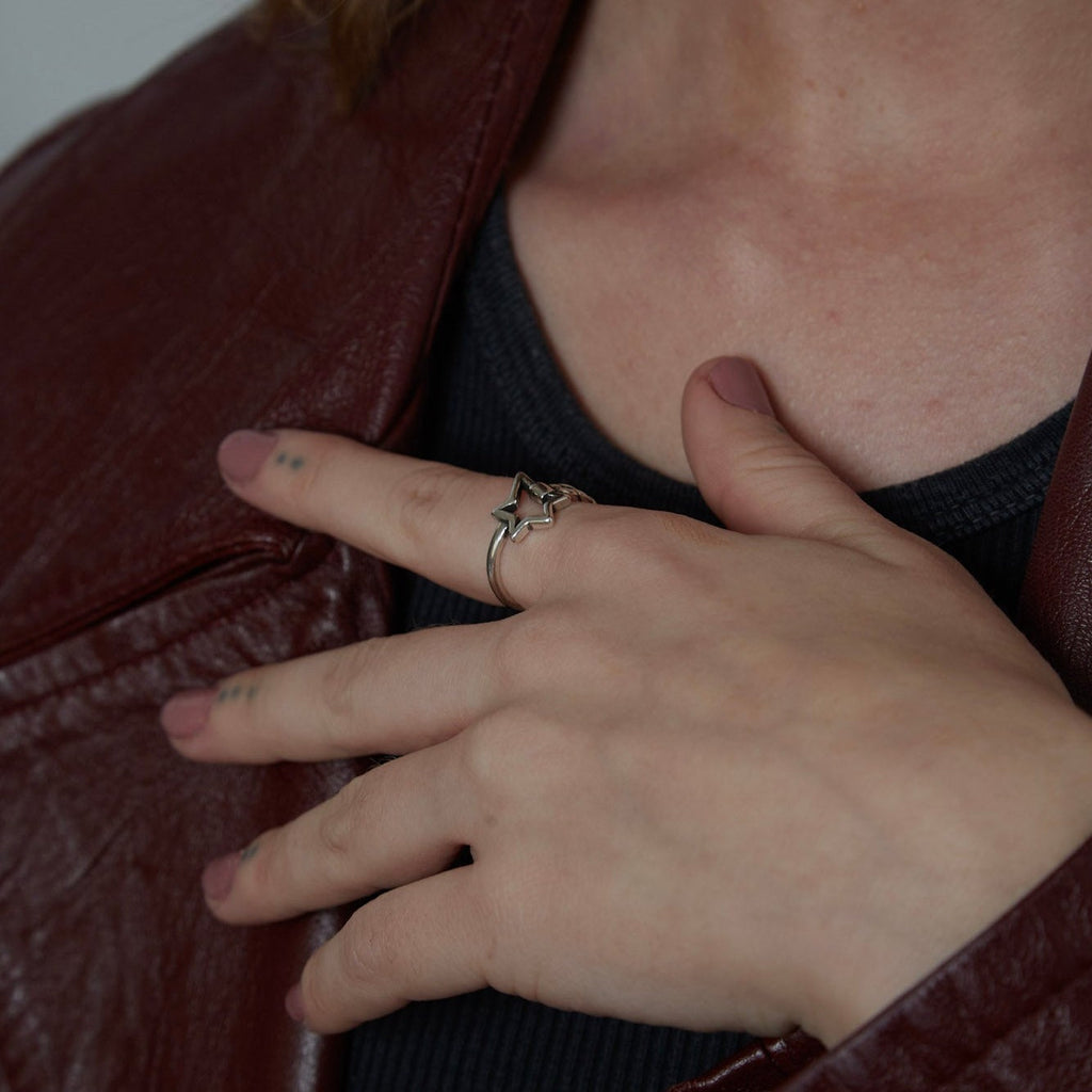 Sterling Silber Texturierter Sternring | Shop Nory