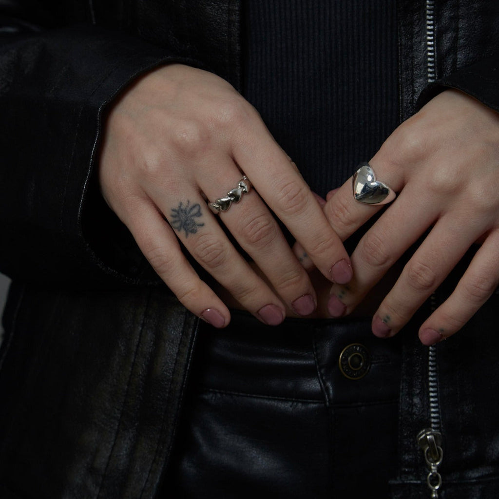 Sterling Silver Chunky Heart Ring | Shop Nory