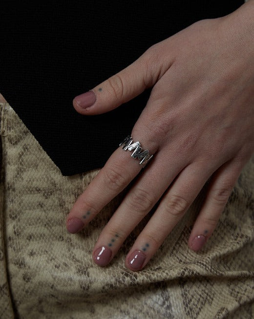 Sterling Silver Square Rune Stonehenge Ring | Shop Nory