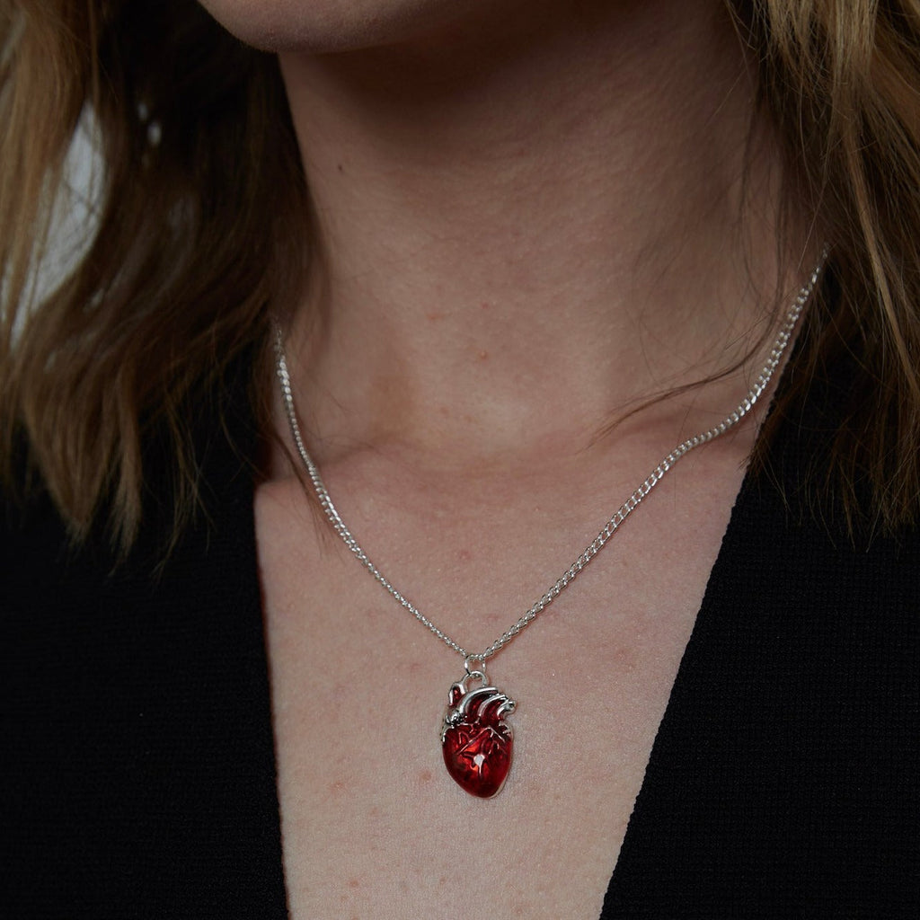 Silver and Red Heart Charm Necklace | Shop Nory