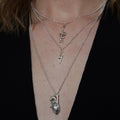 Layered Personalised Silver Gothic Charms 3 Necklace Set | Shop Nory