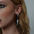 Silver Amethyst Angel Wing Charm Earrings | Shop Nory