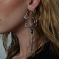 Silver Gothic Snake Hoop Chain Earrings | Shop Nory