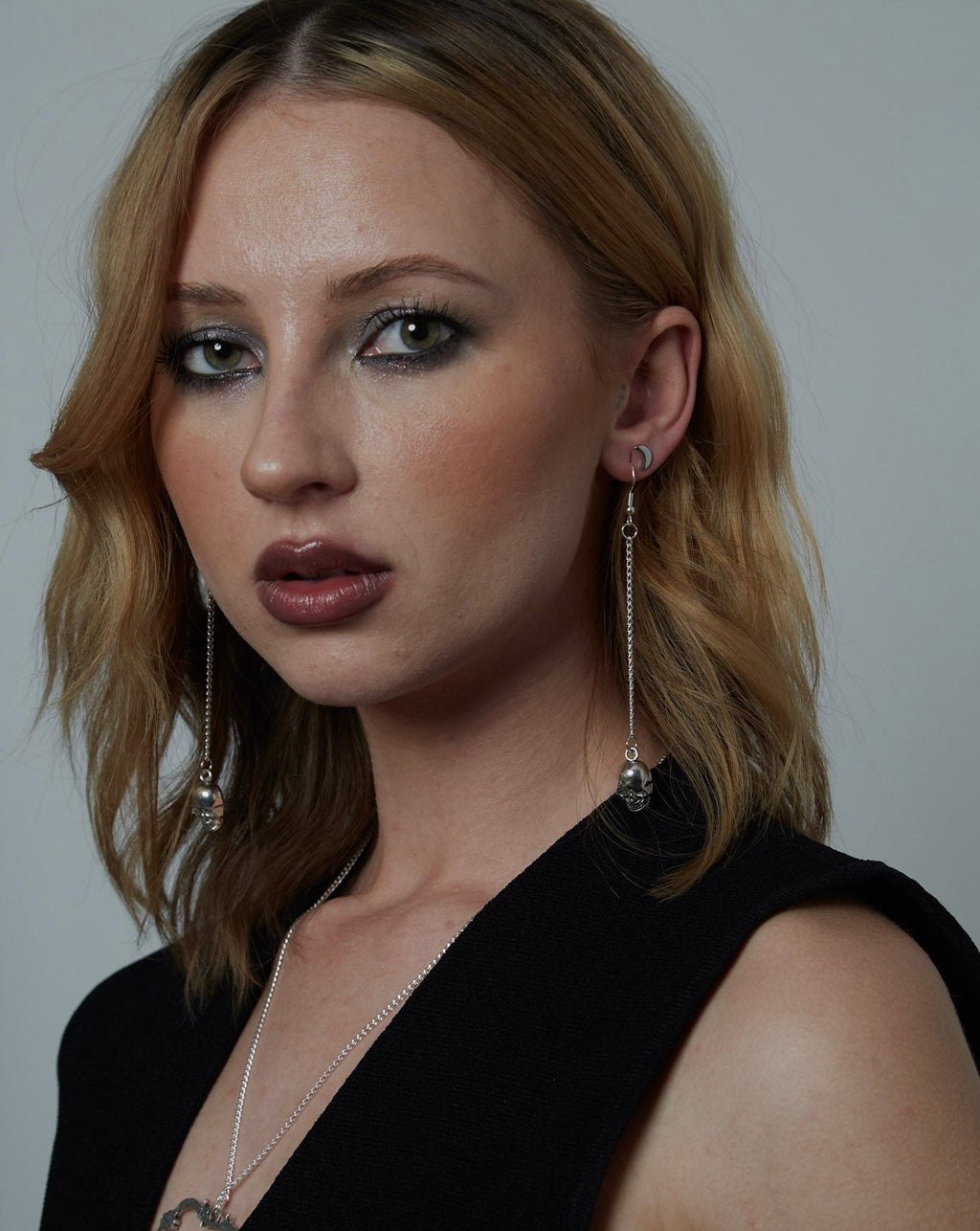 Silver Chain Charm Earrings | Shop Nory