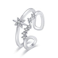 Damen Offener Ring mit funkelndem Zirkonia-Design und modernem Akzent Shop Nory