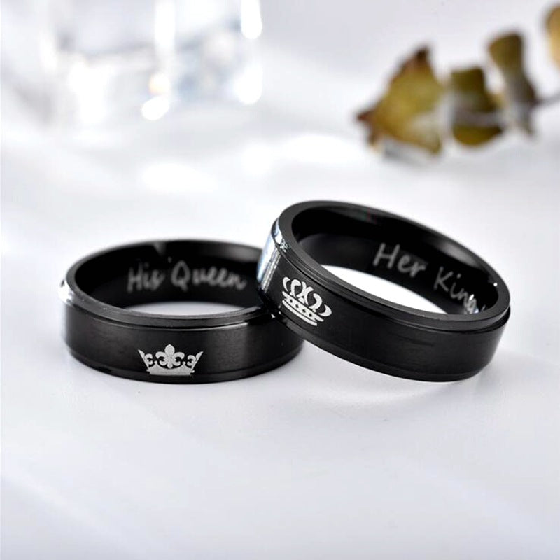 Herren Ring mit stilvollem Krone-Motiv und graviertem Schriftzug Shop Nory