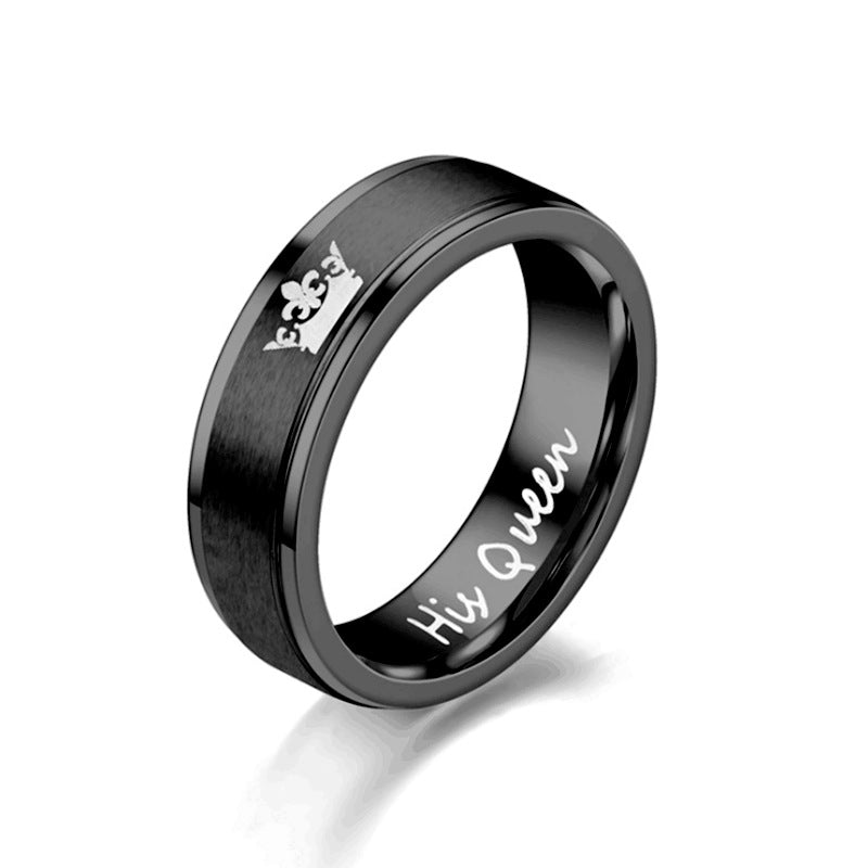 Herren Ring mit stilvollem Krone-Motiv und graviertem Schriftzug Shop Nory