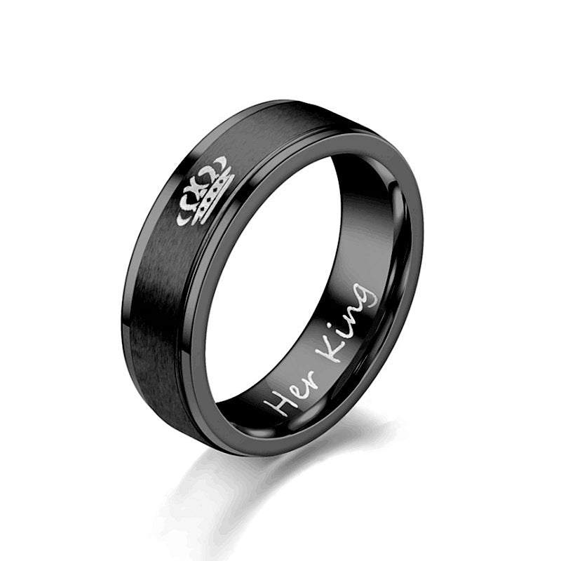 Herren Ring mit stilvollem Krone-Motiv und graviertem Schriftzug Shop Nory