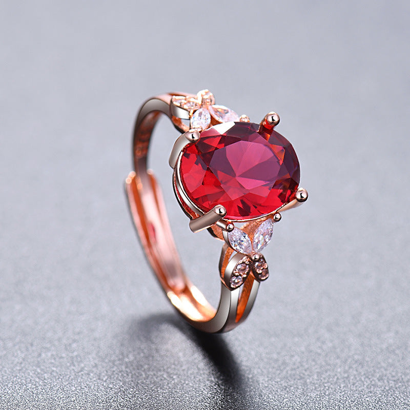 Damen eleganter Ring mit floralem Design und funkelndem Hauptstein Shop Nory