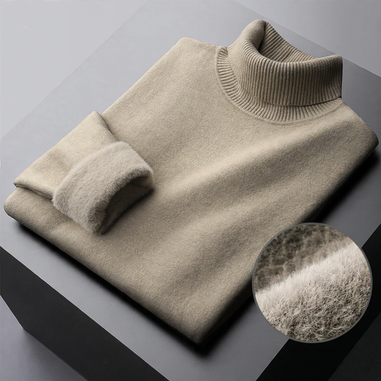 Herren Strickpullover mit Innenfutter, gefüttert und warm