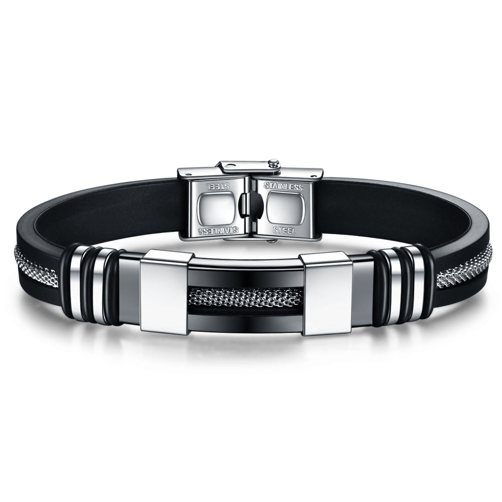 Herren Armband aus hochwertigem Schwarzstahl mit eleganten Akzenten Shop Nory