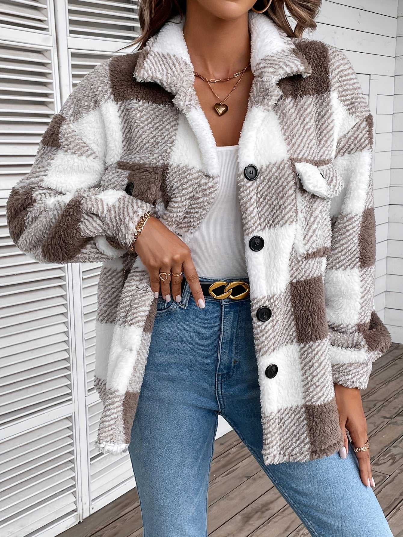 Flanellhemd mit Karos Polyester Warm und Stilvoll