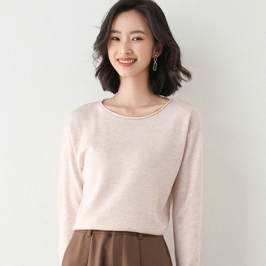 Damen Leichter Feinstrick-Pullover mit weitem Rundhalsausschnitt und legerem Schnitt Shop Nory