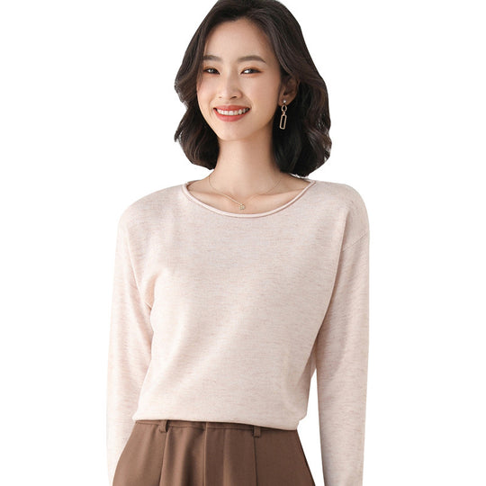Damen Leichter Feinstrick-Pullover mit weitem Rundhalsausschnitt und legerem Schnitt Shop Nory