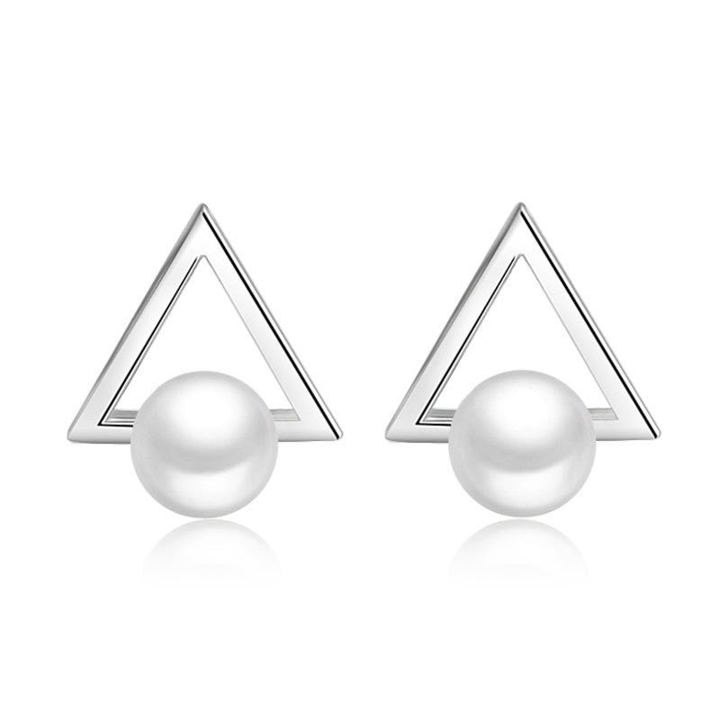 Damen Ohrstecker mit eleganten Dreieck- und Perlenmotiven Shop Nory