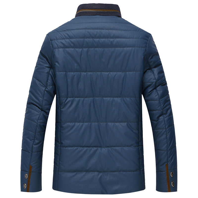 Herren gesteppte Thermo-Steppjacke mit Kunstleder-Schulterpasse und Teddykragen Shop Nory