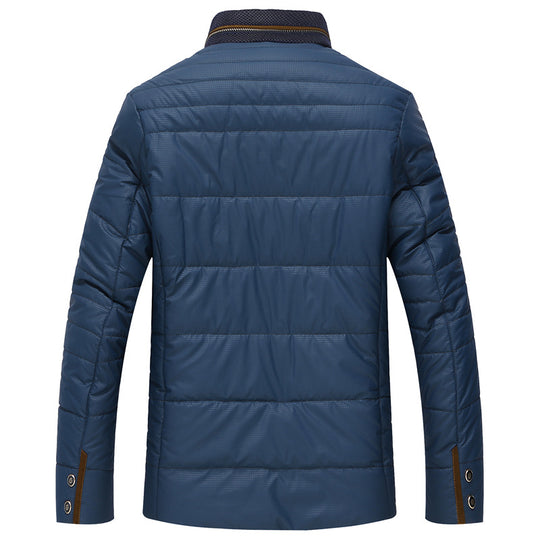 Herren gesteppte Thermo-Steppjacke mit Kunstleder-Schulterpasse und Teddykragen Shop Nory