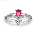 Damenring mit elegantem, tropfenförmigem Edelsteinbesatz und Zirkonia-Details Shop Nory