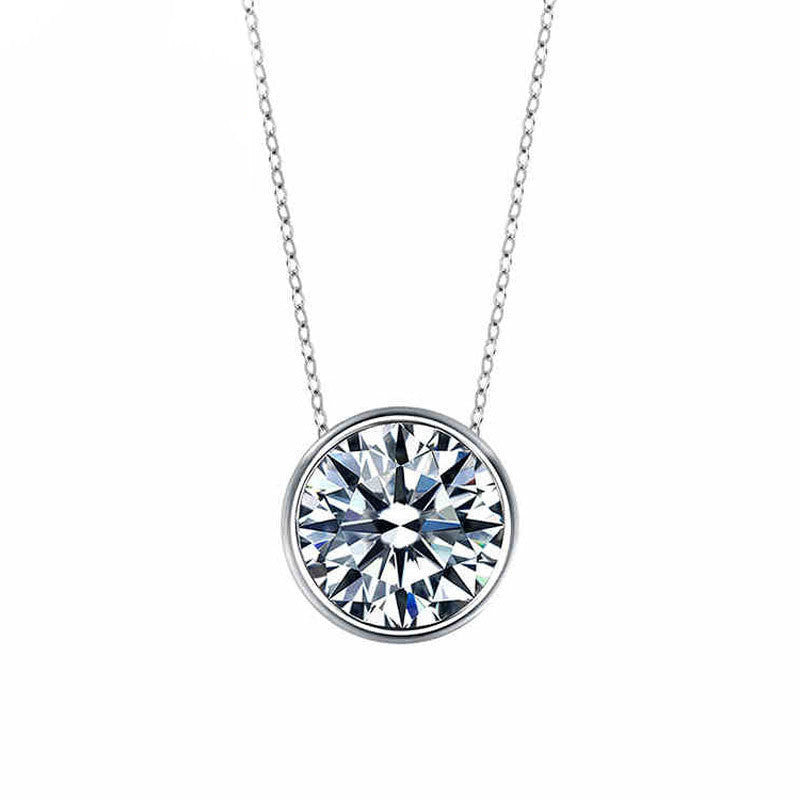 Damen Halskette mit funkelndem Zirkonia-Anhänger und eleganter Fassung Shop Nory