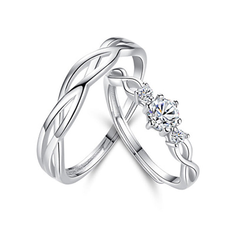 Damen Zarter, geschwungener Edelstahlring mit modernem Zopfdesign Shop Nory