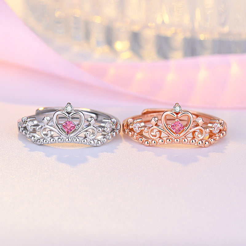 Damenring im Krönchen-Stil mit herzförmigem Zirkonia-Besatz Shop Nory