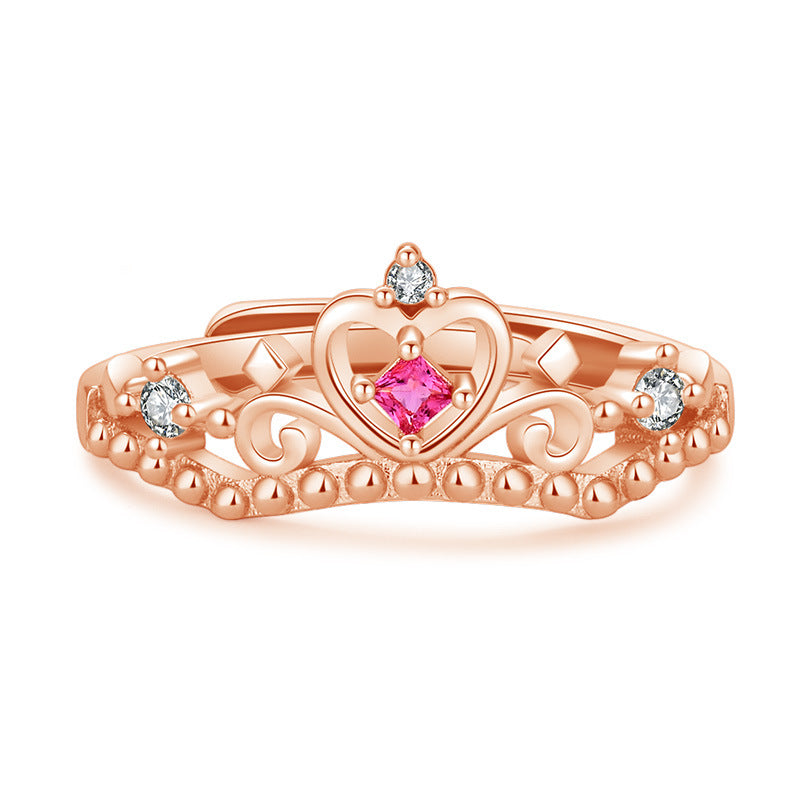 Damenring im Krönchen-Stil mit herzförmigem Zirkonia-Besatz Shop Nory