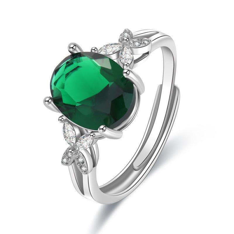 Damen eleganter Ring mit floralem Design und funkelndem Hauptstein Shop Nory