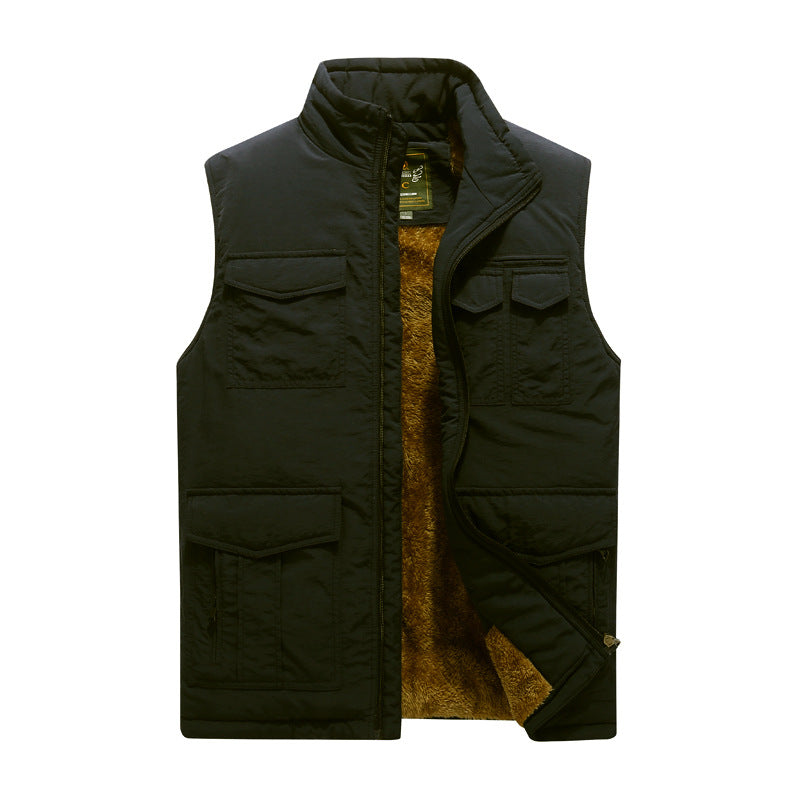 Herren Outdoor‑Utility‑Weste mit wärmendem Teddyplüschfutter und Mehrfachtaschen Shop Nory