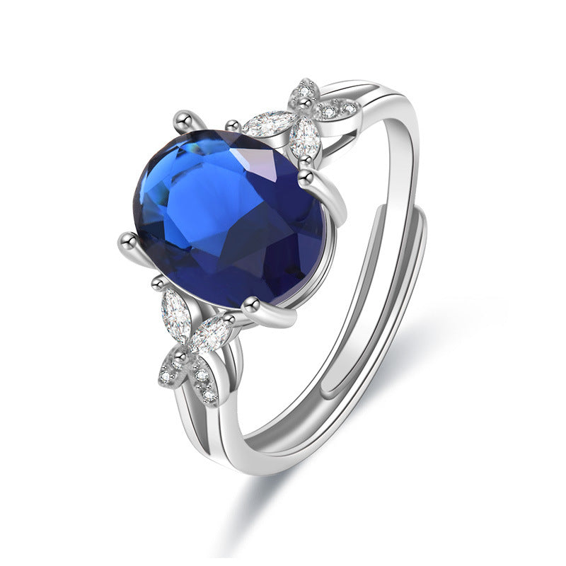 Damen eleganter Ring mit floralem Design und funkelndem Hauptstein Shop Nory