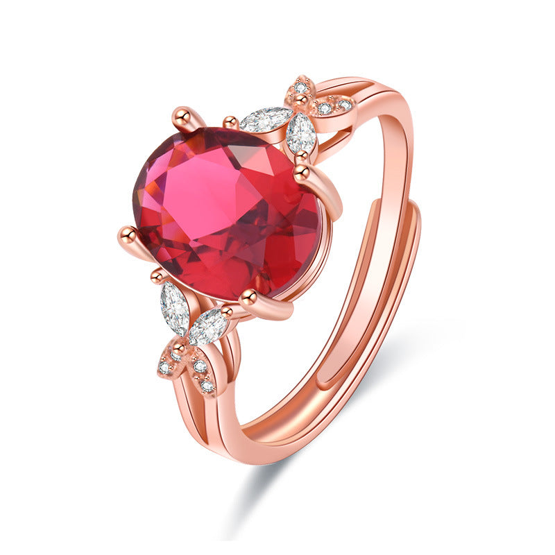 Damen eleganter Ring mit floralem Design und funkelndem Hauptstein Shop Nory