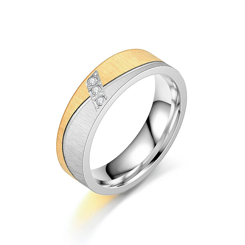Herren Ring mit hochwertiger, eleganter Edelstahloberfläche und edlem Goldakzent Shop Nory