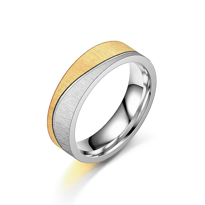 Herren Ring mit hochwertiger, eleganter Edelstahloberfläche und edlem Goldakzent Shop Nory
