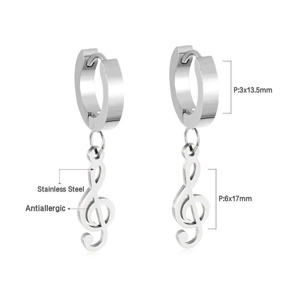 Damen Hängende Ohrstecker mit Herz-Anhänger aus hochwertigem Edelstahl Shop Nory