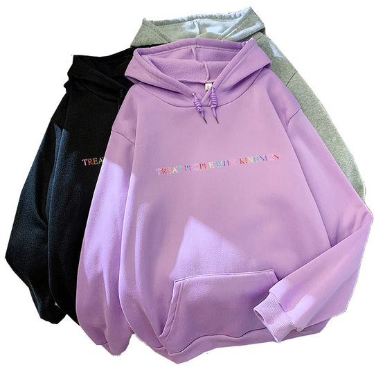 Damen nan lässiger Oversize-Kapuzenpullover mit holografischem Schriftzug, Kängurutasche und angerautem Fleece Shop Nory