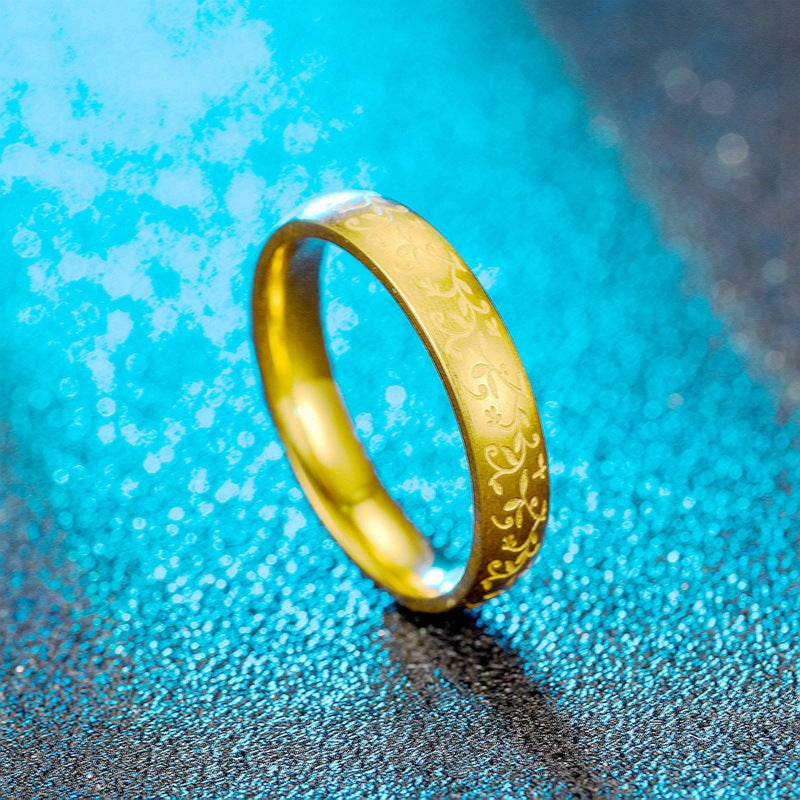 Herren Ring mit kunstvollem floralem Design und glänzender Edelstahloberfläche Shop Nory