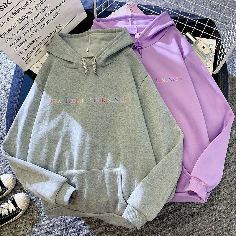 Damen nan lässiger Oversize-Kapuzenpullover mit holografischem Schriftzug, Kängurutasche und angerautem Fleece Shop Nory