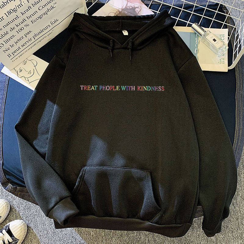 Damen nan lässiger Oversize-Kapuzenpullover mit holografischem Schriftzug, Kängurutasche und angerautem Fleece Shop Nory