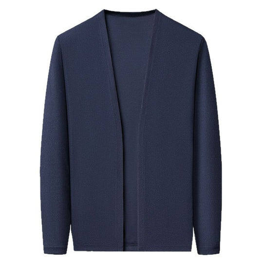 Herren-Strickjacke, einfarbig, leicht, für Frühling und Herbst