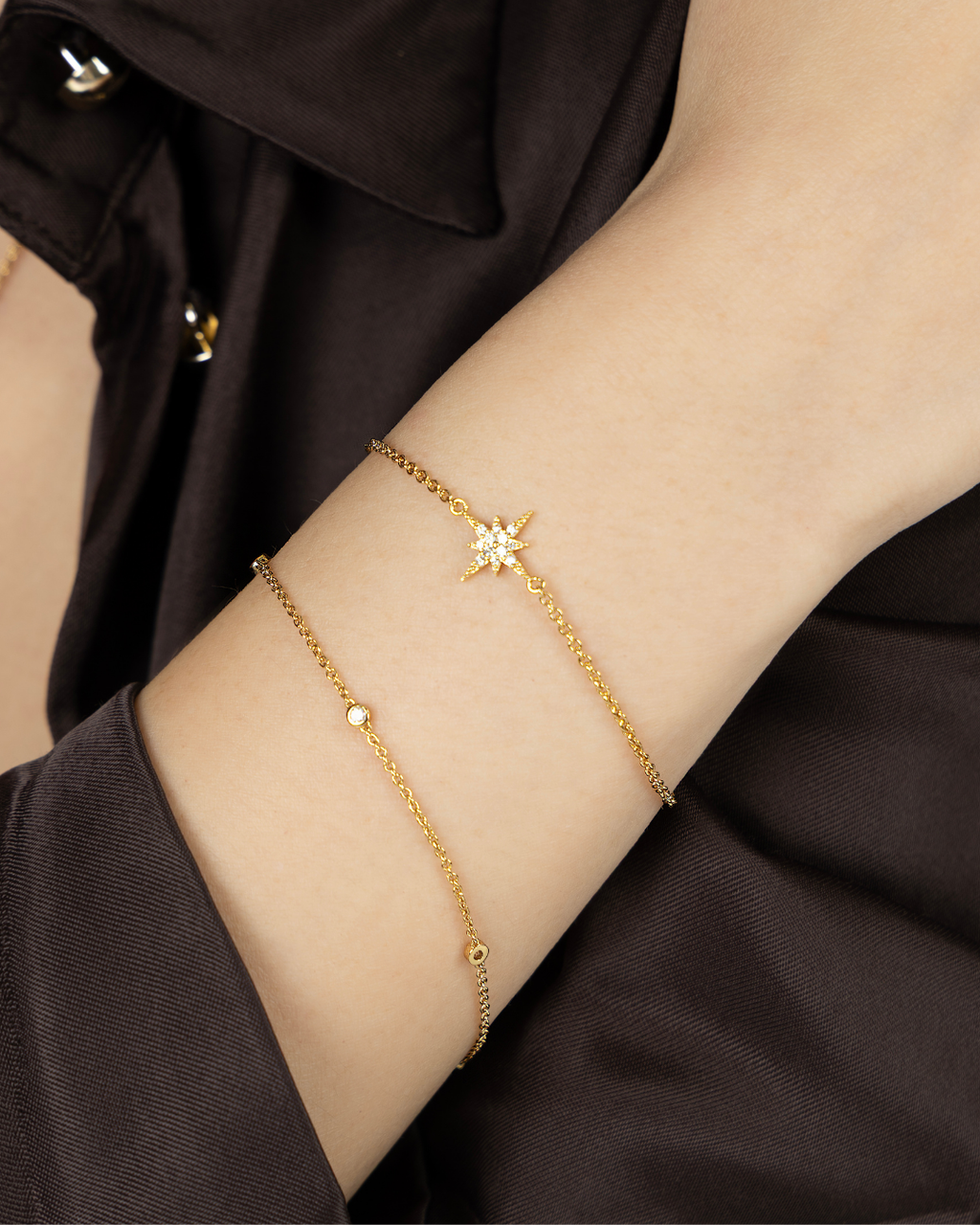 Luxe Julia Kristall Goldkette Armband | Shop Nory