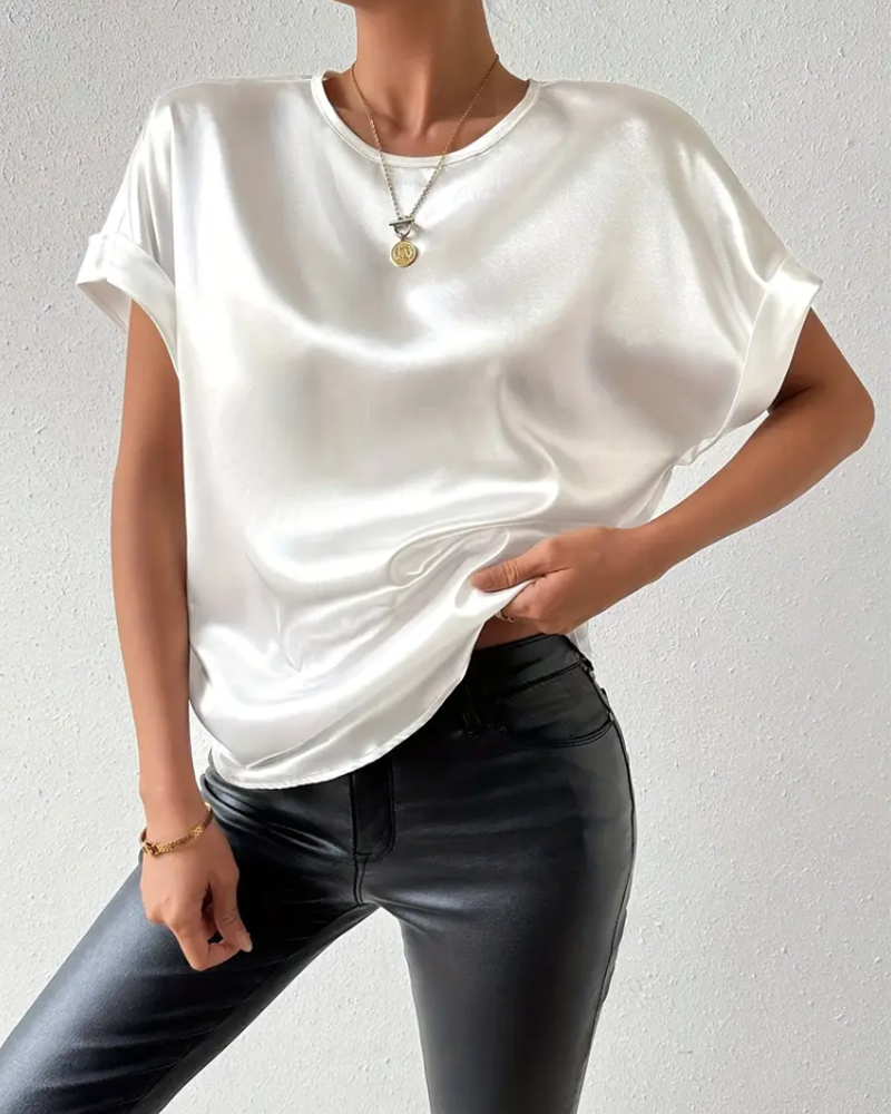 Shopnory | T-Shirt Rundhals Satin Glatt