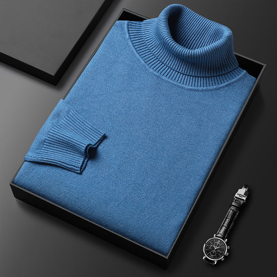 Herren-Rollkragenpullover, figurbetont, gestrickt