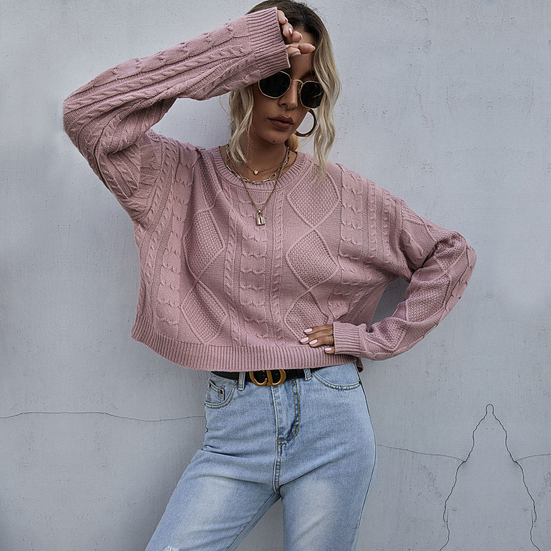Damen Oversize Zopfstrickpullover mit Ajourdetails Shop Nory